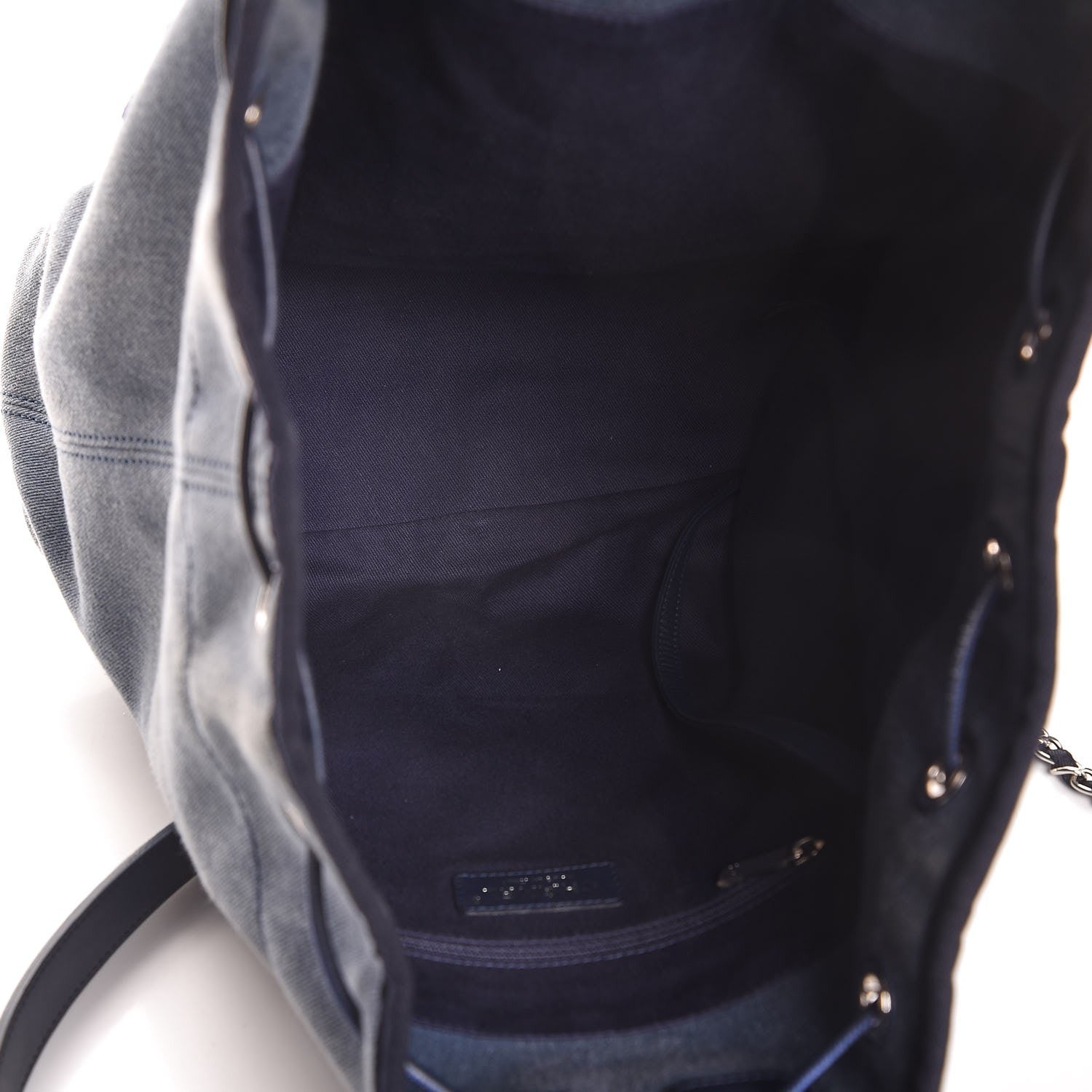Chanel Canvas Sequin Large Deauville Backpack Navy 5 of 7