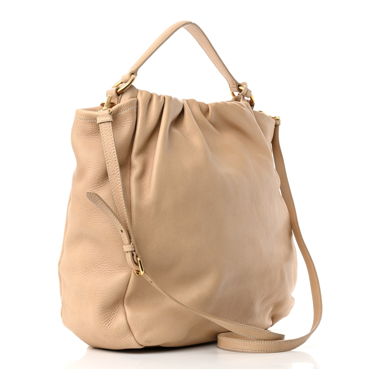 Cervo Pleats Tote Beige