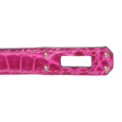 Hermes Shiny Niloticus Crocodile Birkin 25 Rose Scheherazade 25 of 32