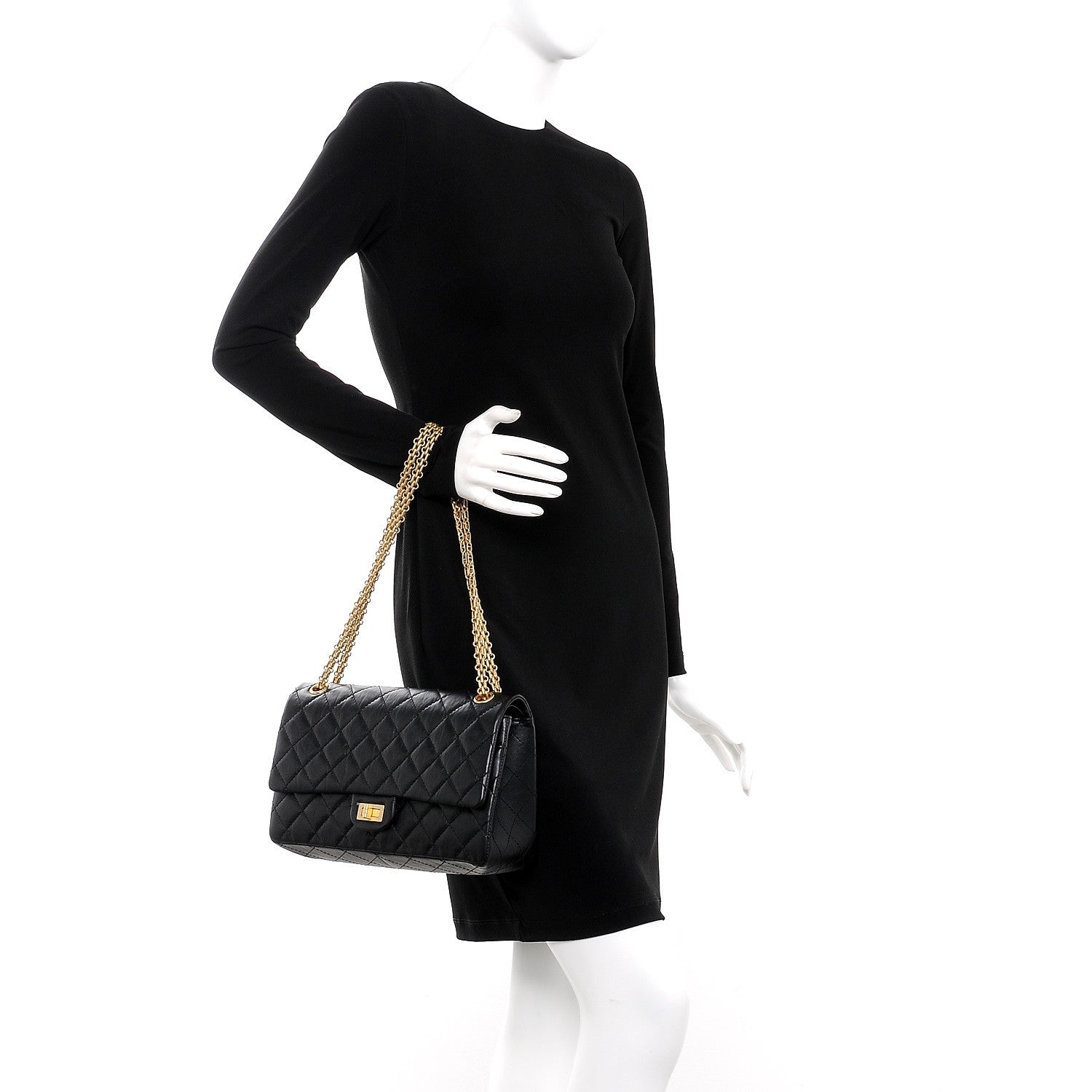 Chanel Aged Calfskin Quilted 2.55 Reissue 226 Flap Black 3 of 10