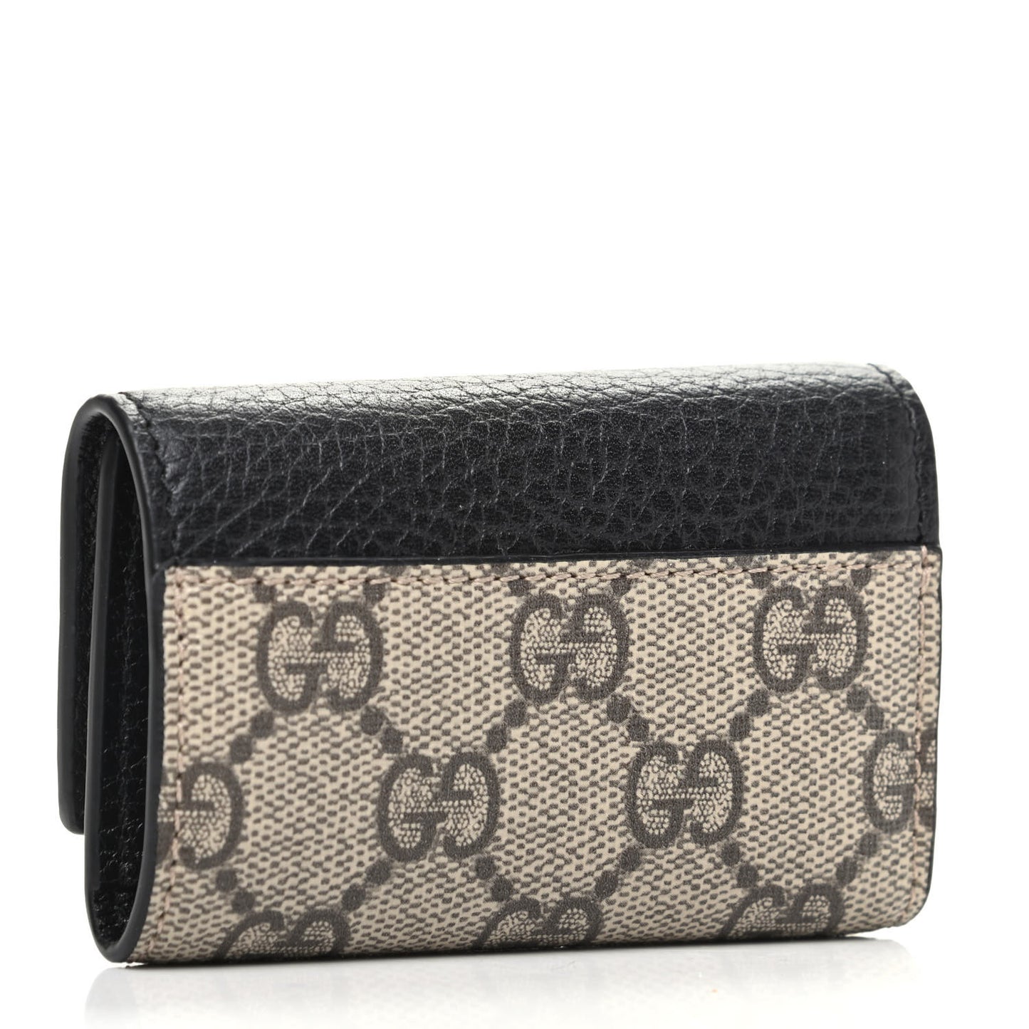 Dollar Calfskin GG Supreme Monogram GG Marmont 6 Key Holder Case Black Beige Ebony