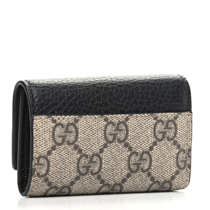 Gucci Dollar Calfskin GG Supreme Monogram GG Marmont 6 Key Holder Case Black Beige Ebony 3 of 7