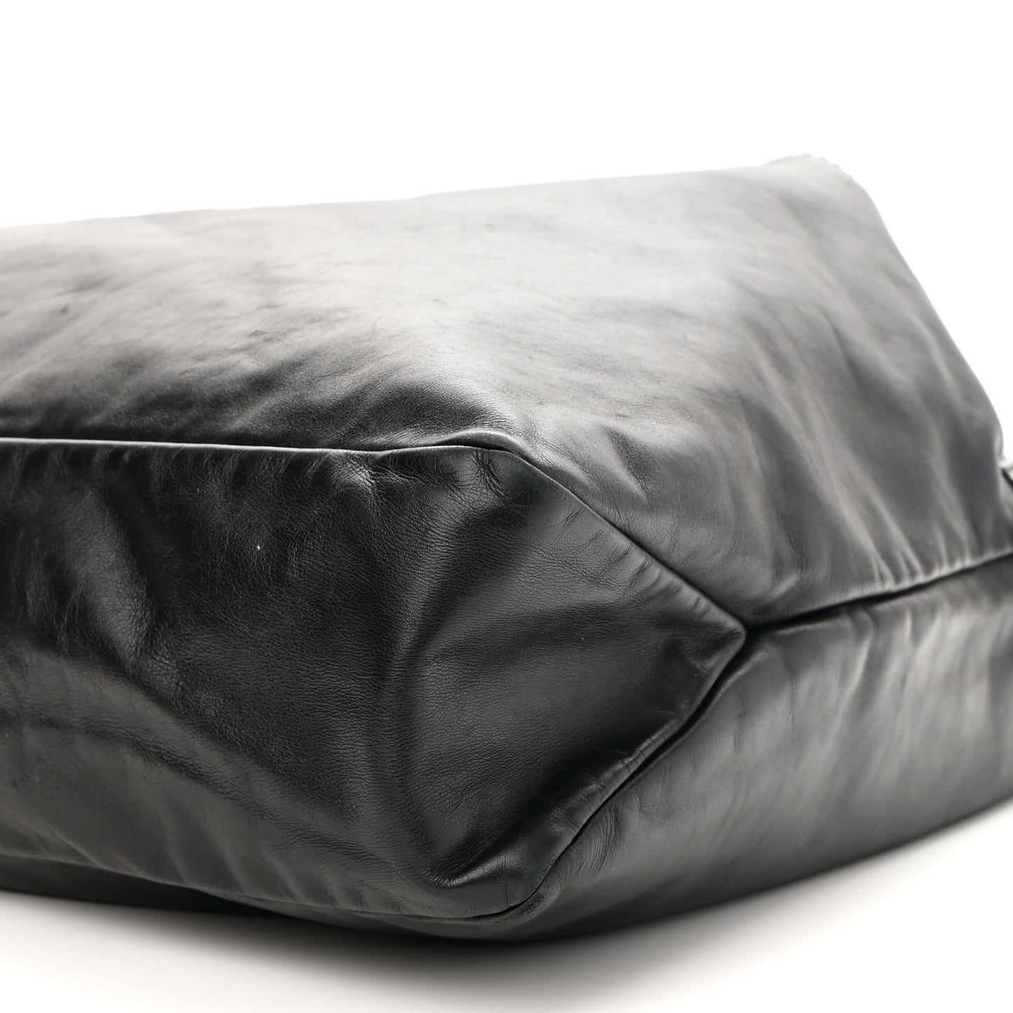 Calfskin Large Horsebit Chain Hobo Black