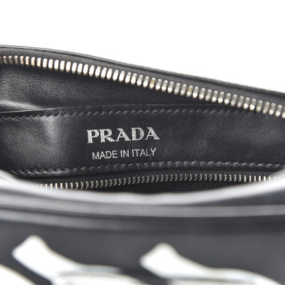 Prada City Calf Banana Print Camera Bag Black Fuchsia 8 of 9