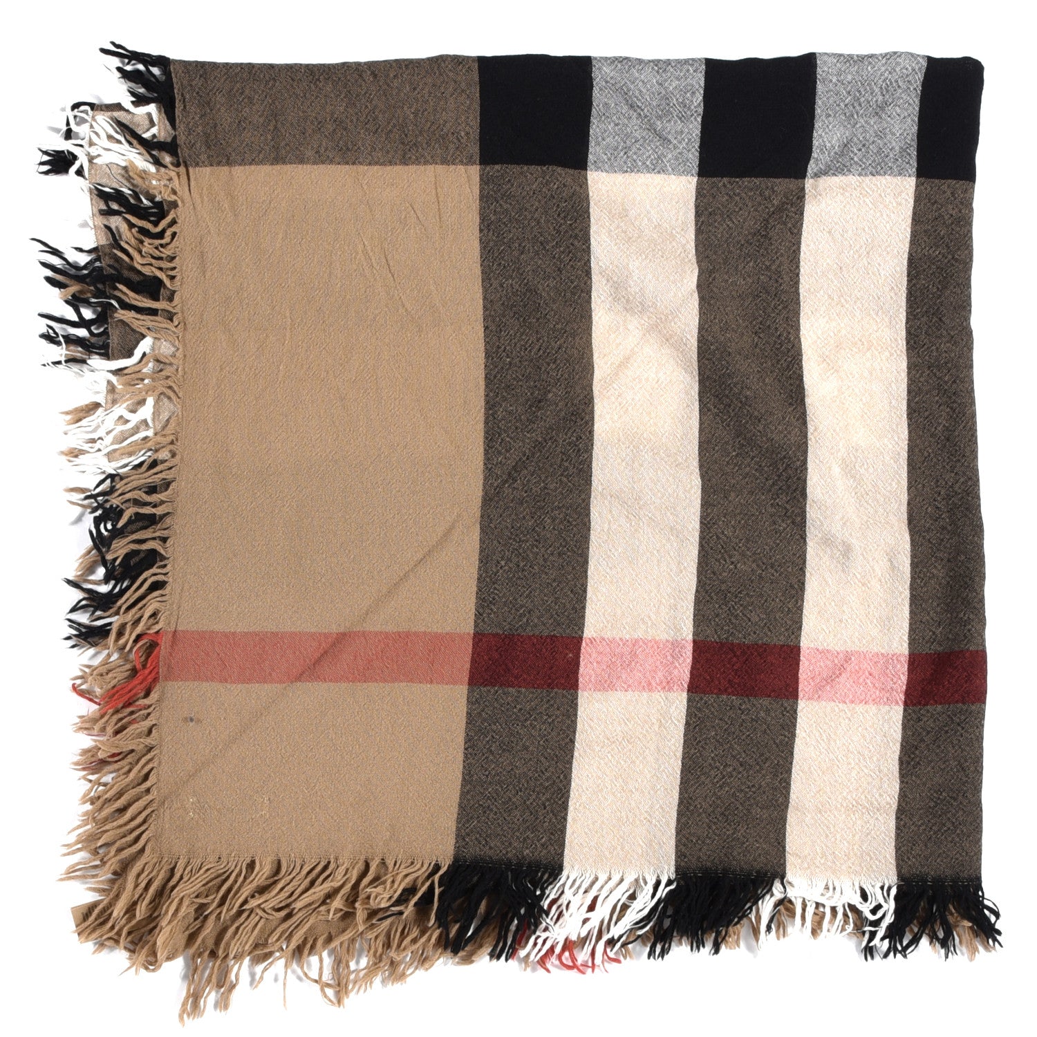 Burberry Merino Wool House Check Square Scarf Brown 2 of 4