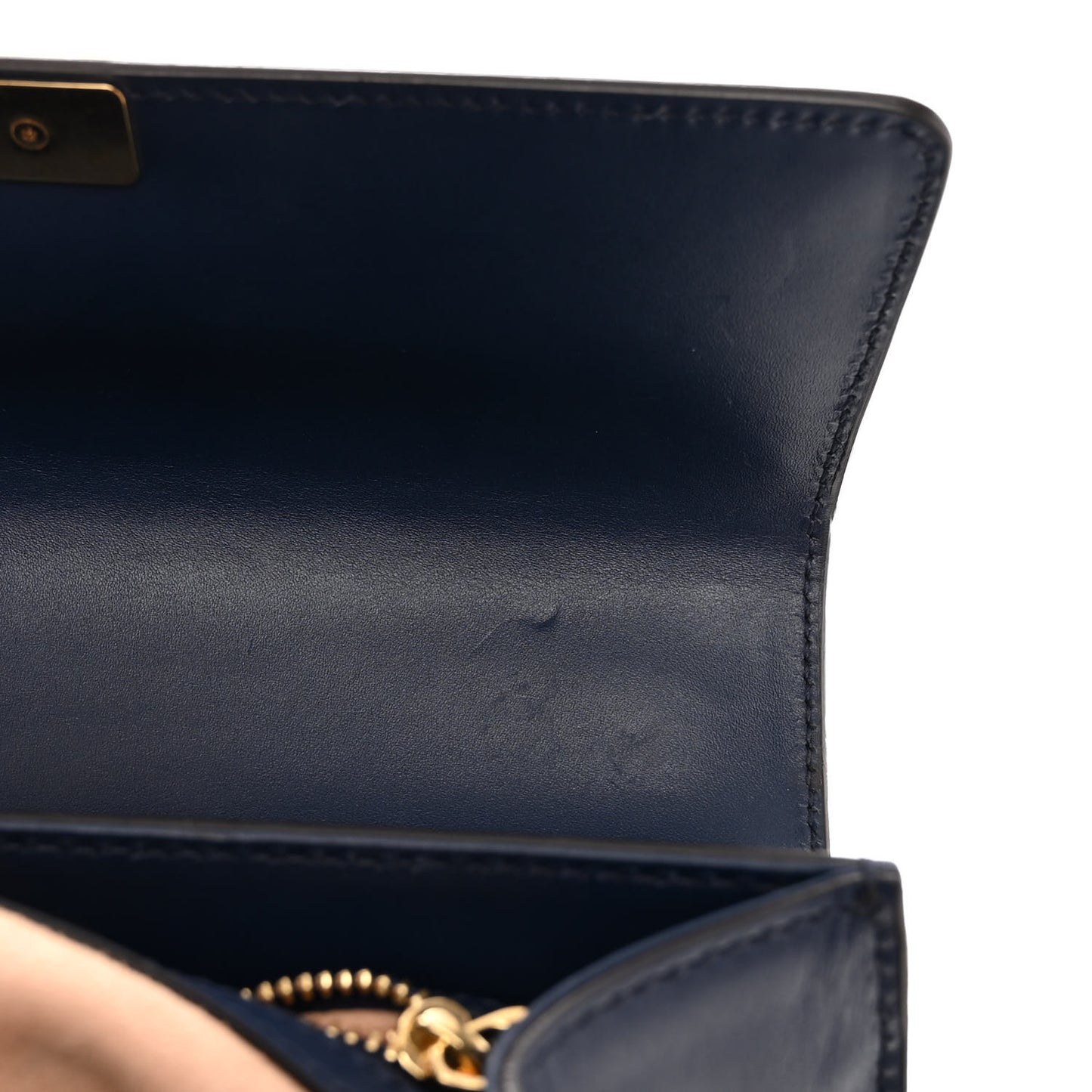 Guccissima Signature Small Padlock Top Handle Bag Blue Agata