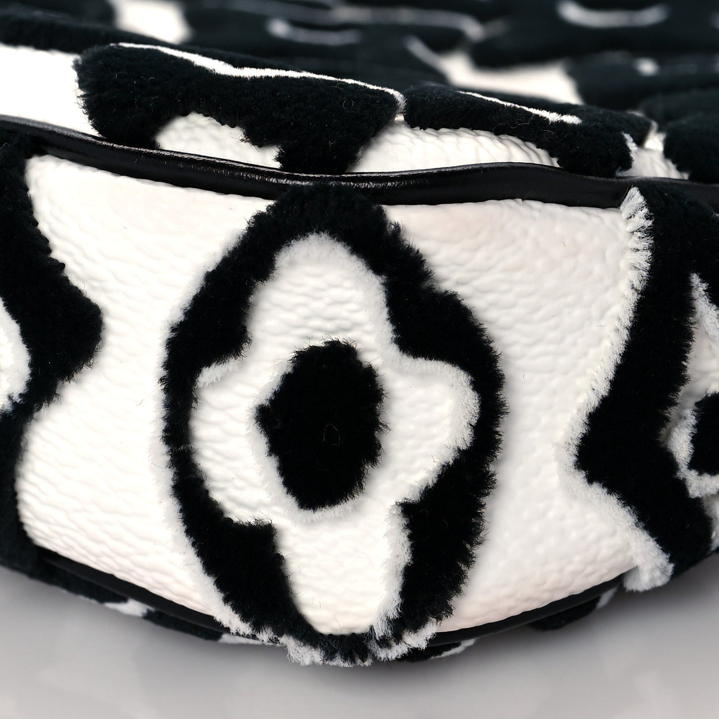 X UF Tufted Monogram Pochette Accessories White Black