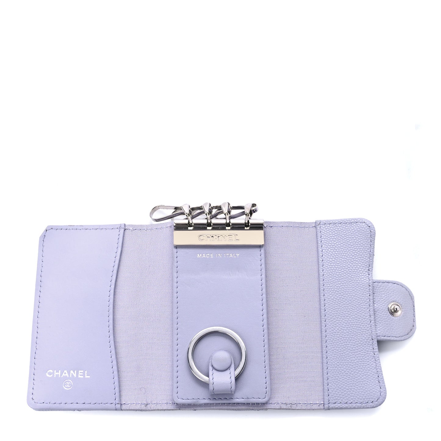 Caviar Quilted Classic 4 Key Holder Wallet Light Purple