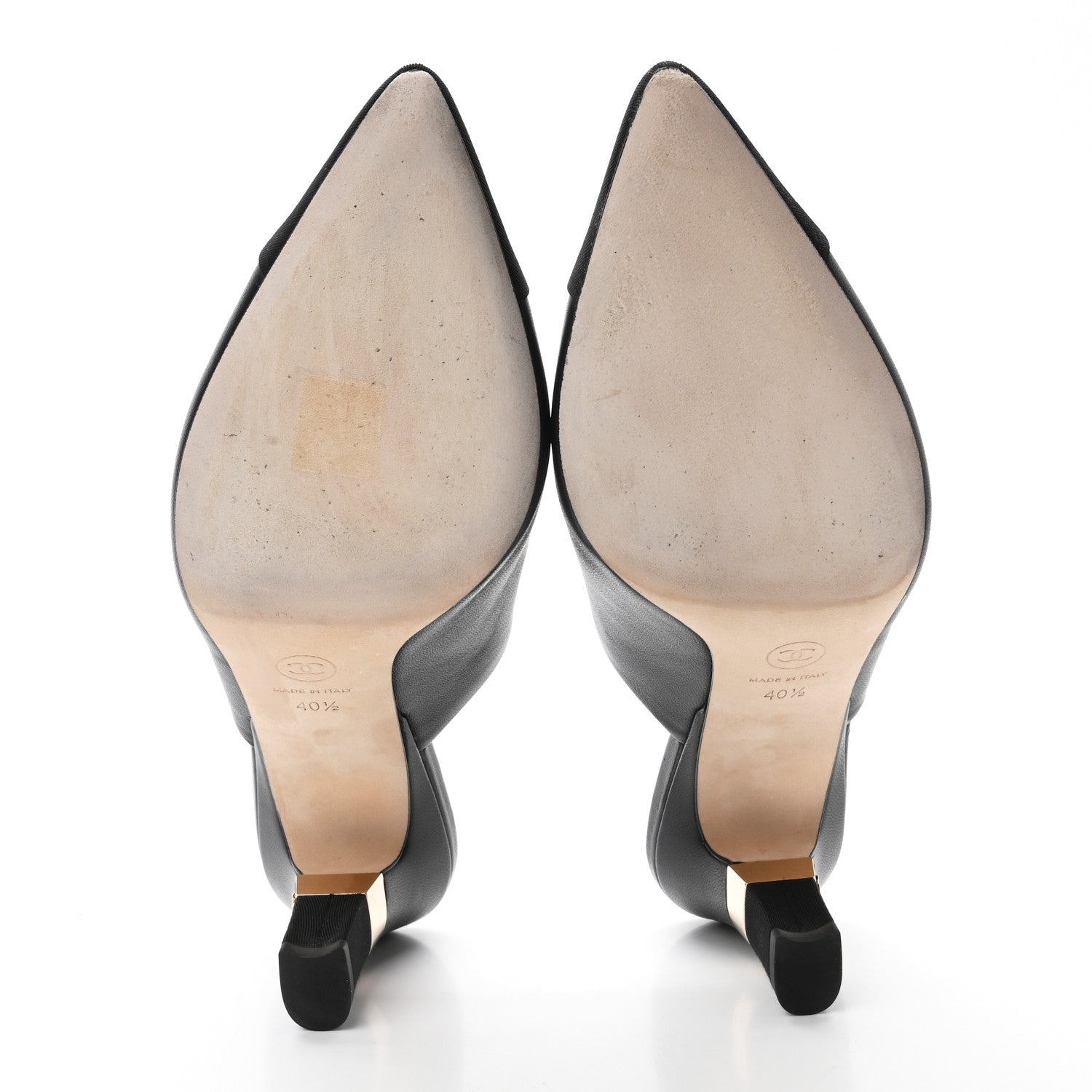 Chanel Lambskin Grosgrain Cap Toe CC Mules 40.5 Black 5 of 11