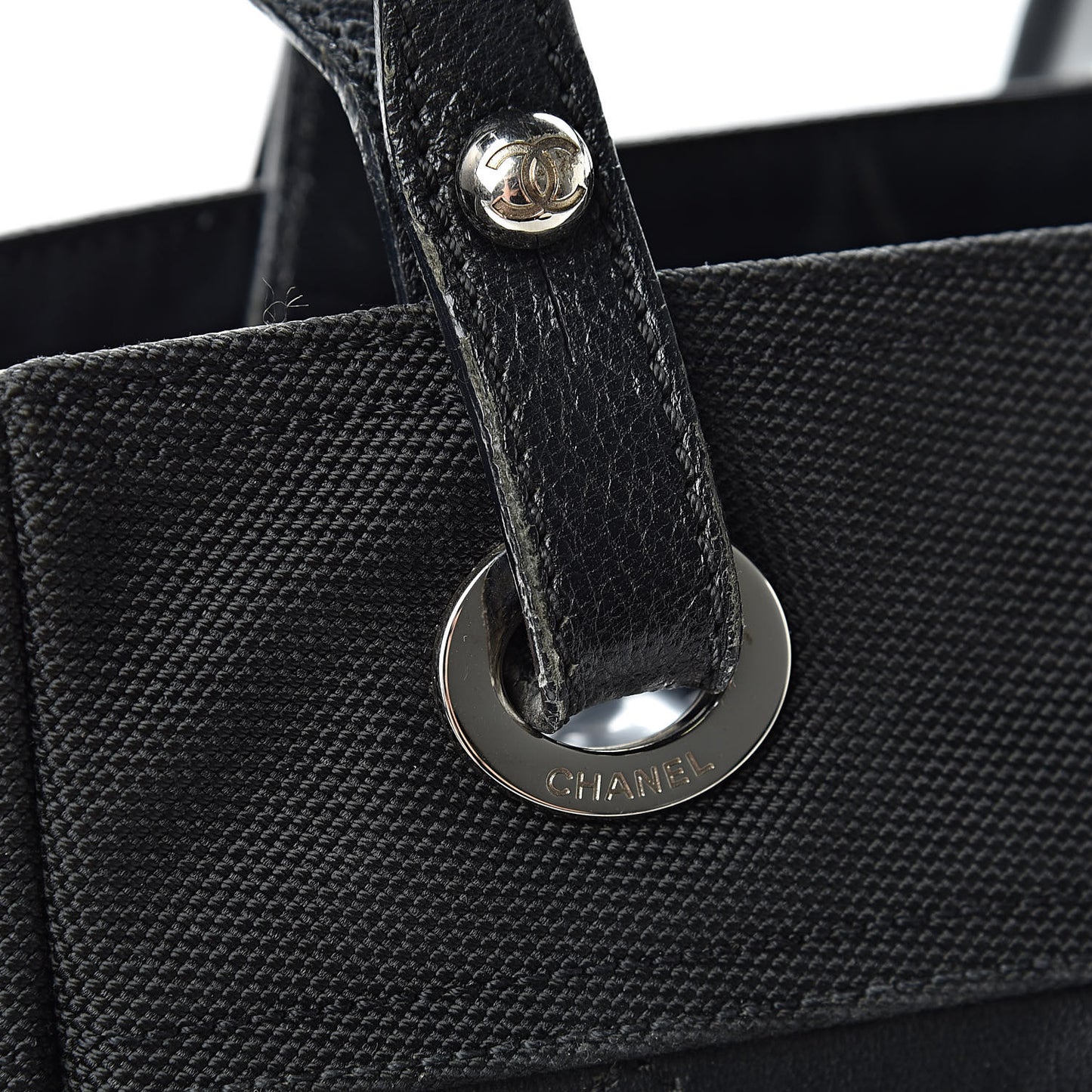 Coated Canvas Quilted Small Paris Biarritz Tote Black