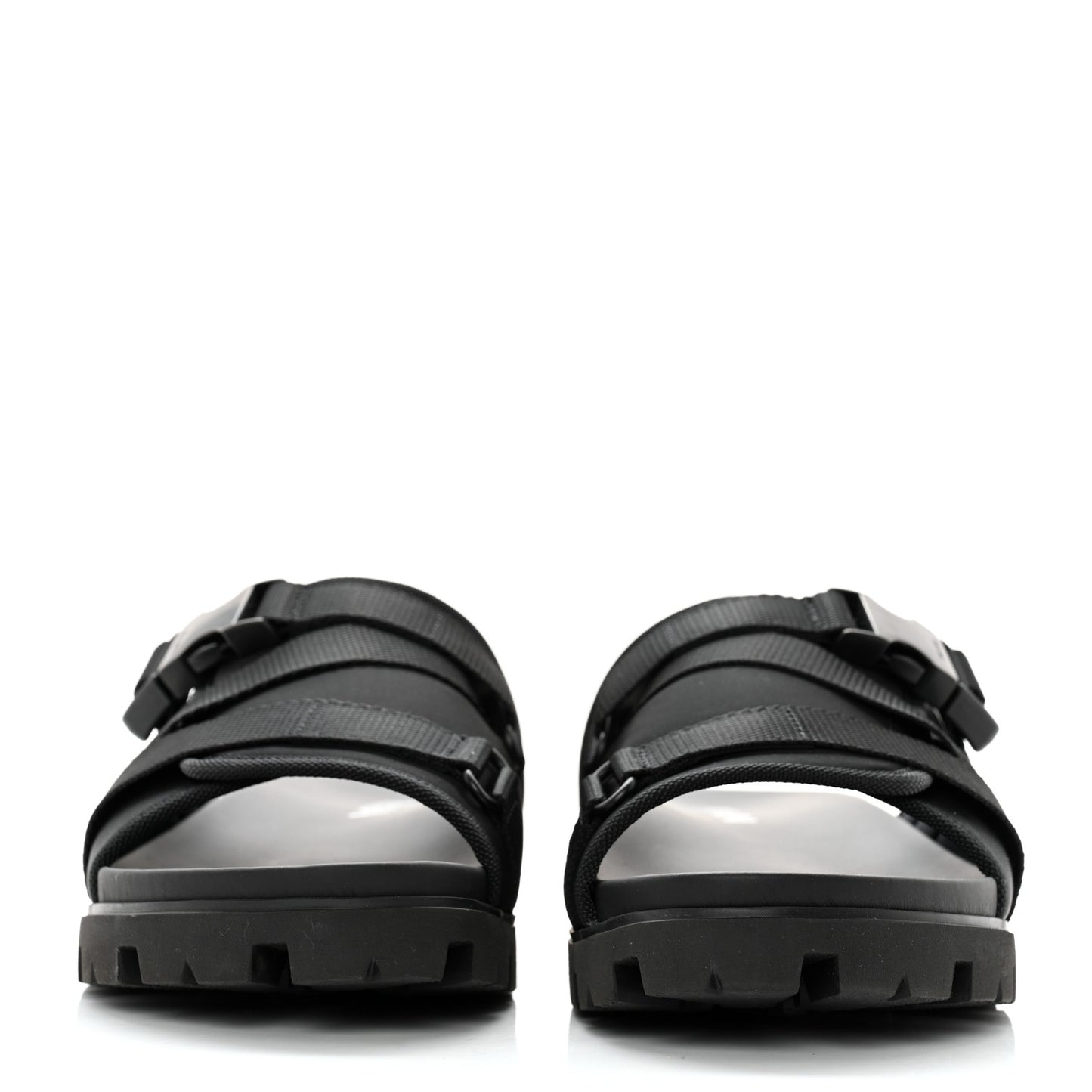 Nylon Logo Slide Sandals 8 Black