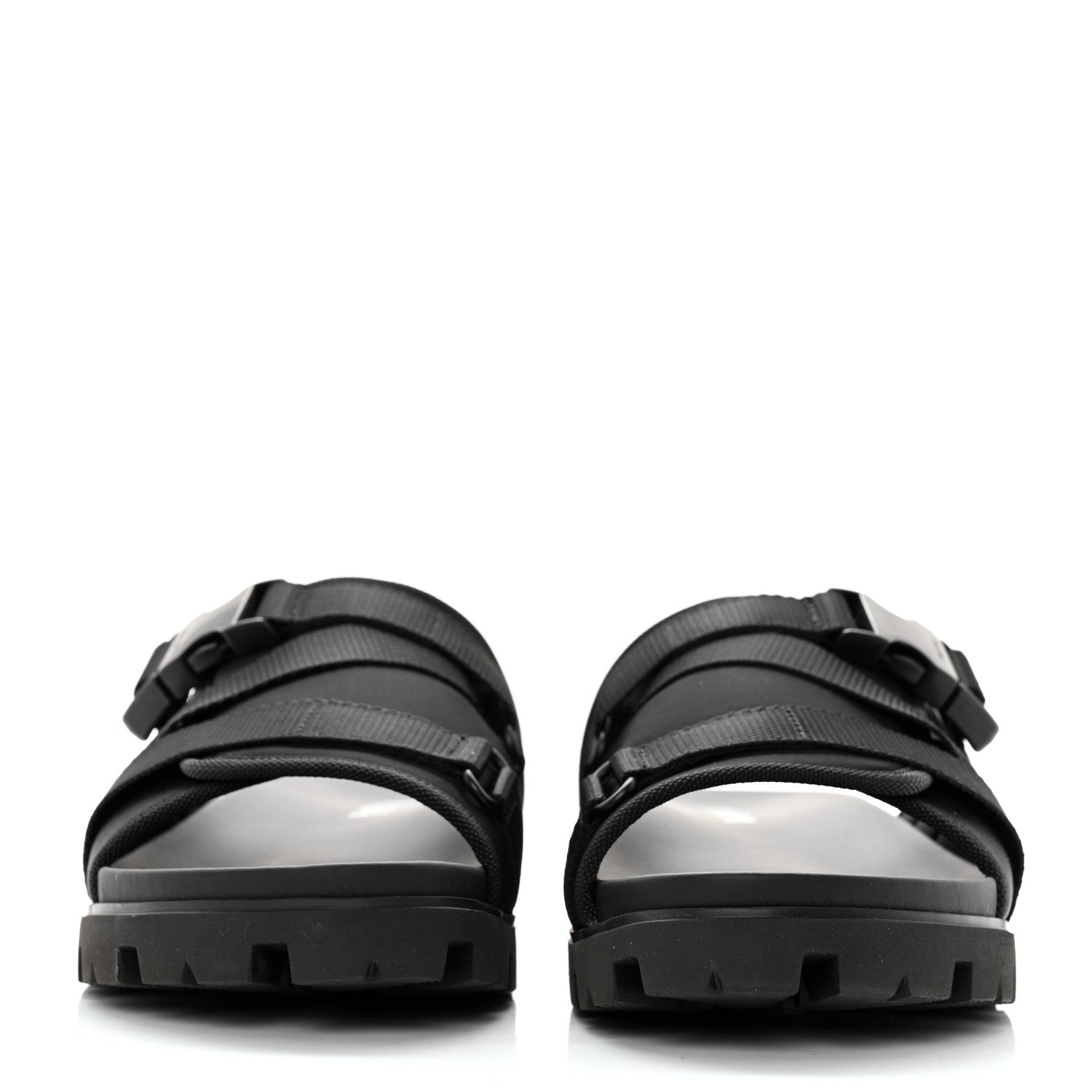 Prada Nylon Logo Slide Sandals 8 Black 2 of 10