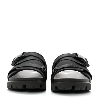 Prada Nylon Logo Slide Sandals 8 Black 2 of 10
