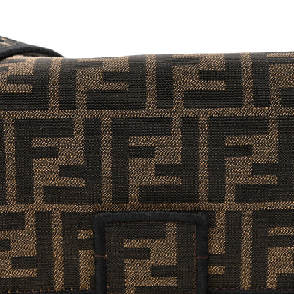Fendi Fabric Jacquard FF 1974 Medium Baguette Tobacco Moro Black 7 of 10