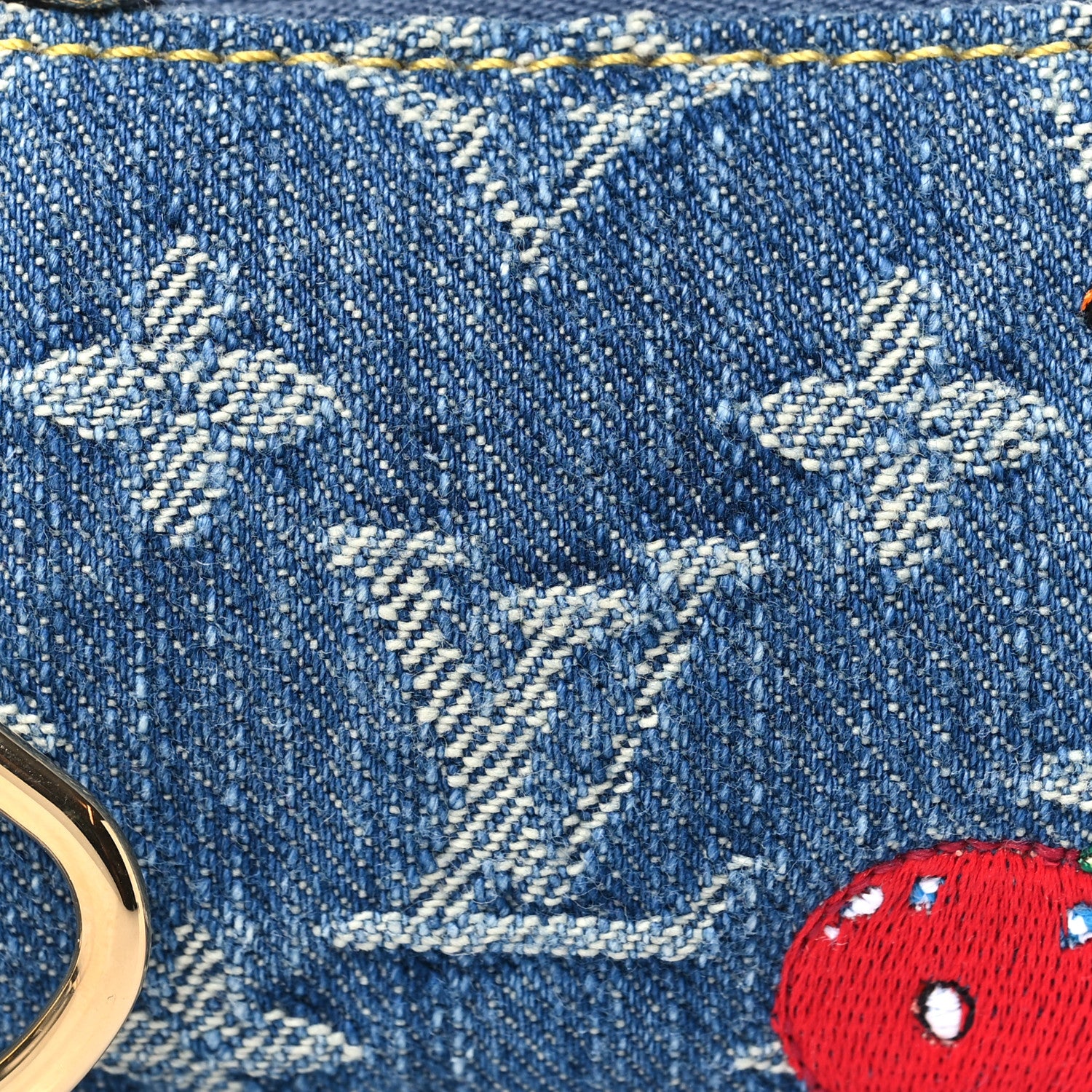 Louis Vuitton LV X TM Monogram Denim Cerises Key Pouch Blue 7 of 7