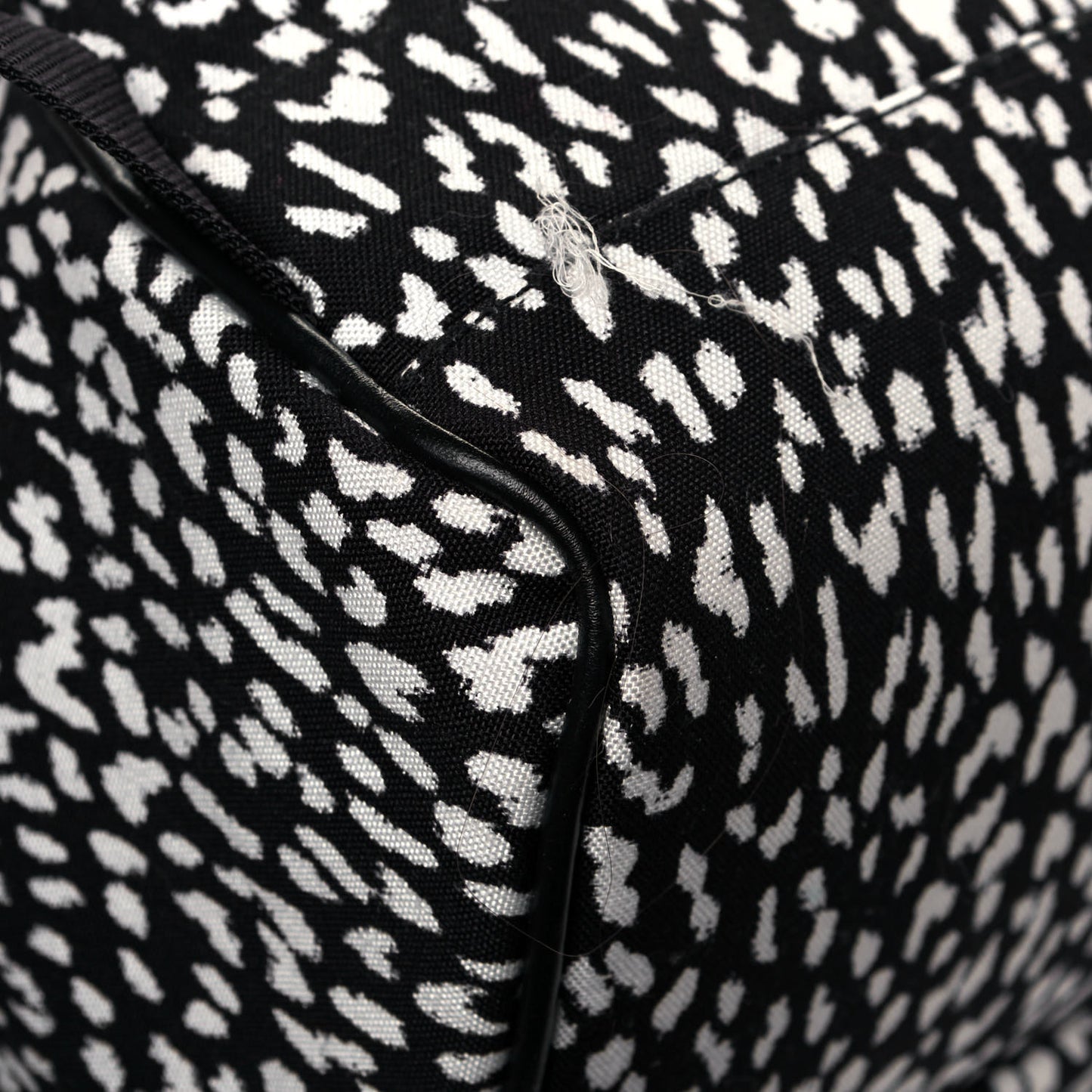 Canvas Leopard Print City Backpack Black White