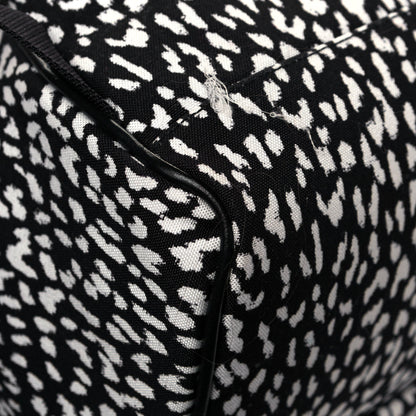 Saint Laurent Canvas Leopard Print City Backpack Black White 10 of 11