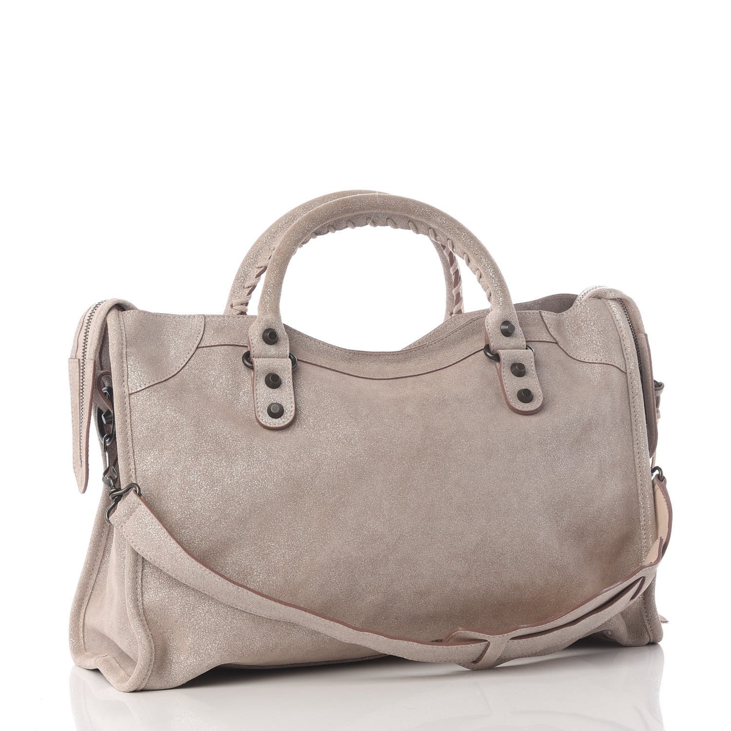 Metallic Craquele Calfskin Classic Hardware City Bois de Rose
