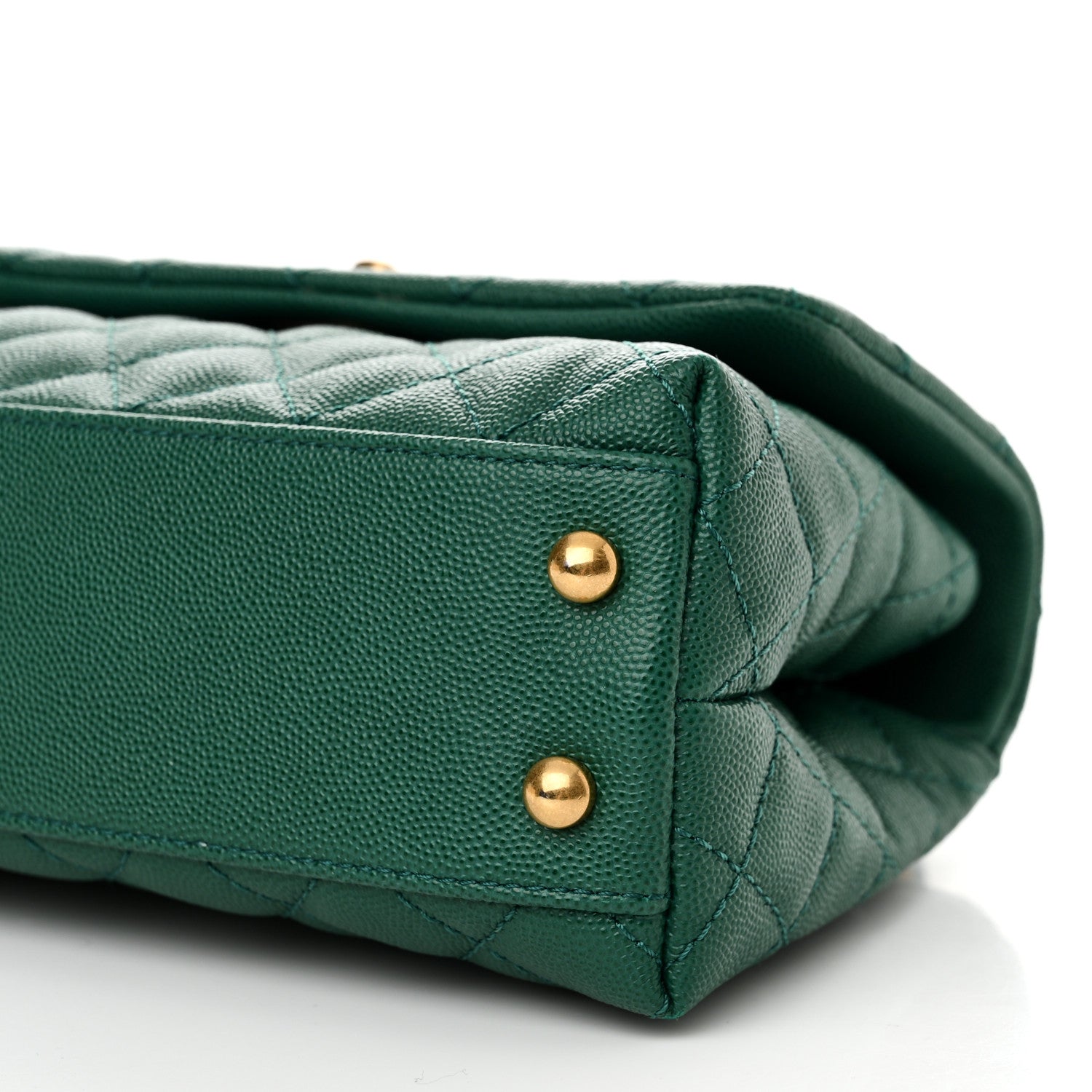 Chanel Caviar Quilted Mini Coco Handle Flap Green 10 of 11