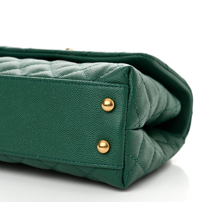 Chanel Caviar Quilted Mini Coco Handle Flap Green 10 of 11