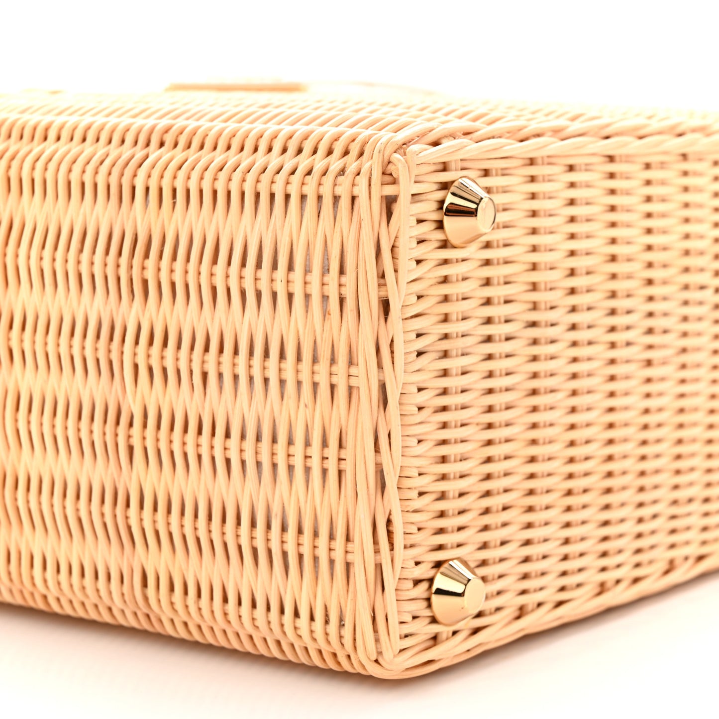 Wicker Canvas Tote Naturale White