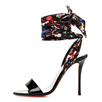 Christian Louboutin Patent Satin Fetish Du Desert 100 Sandal 39.5 Black 39.5 Black 1 of 9