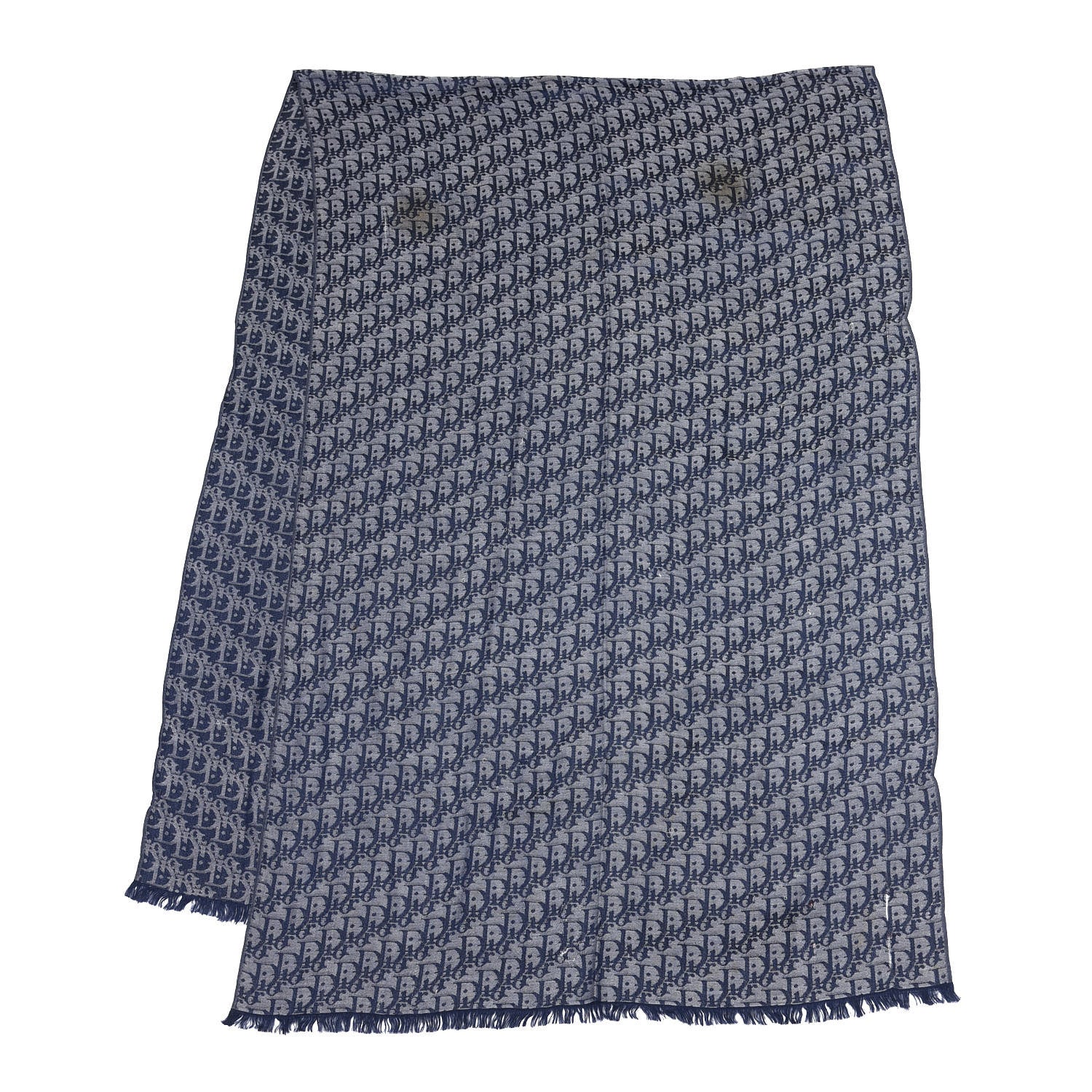 Christian Dior Silk Monogram Scarf Blue 2 of 6