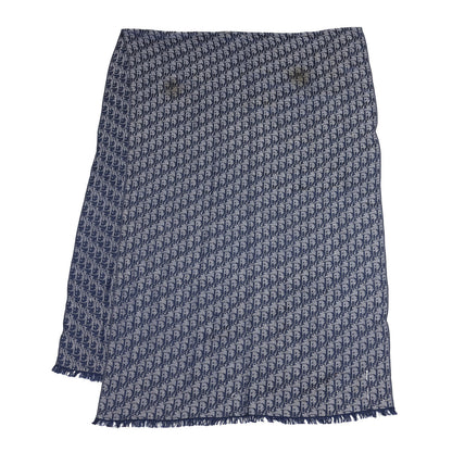 Christian Dior Silk Monogram Scarf Blue 2 of 6