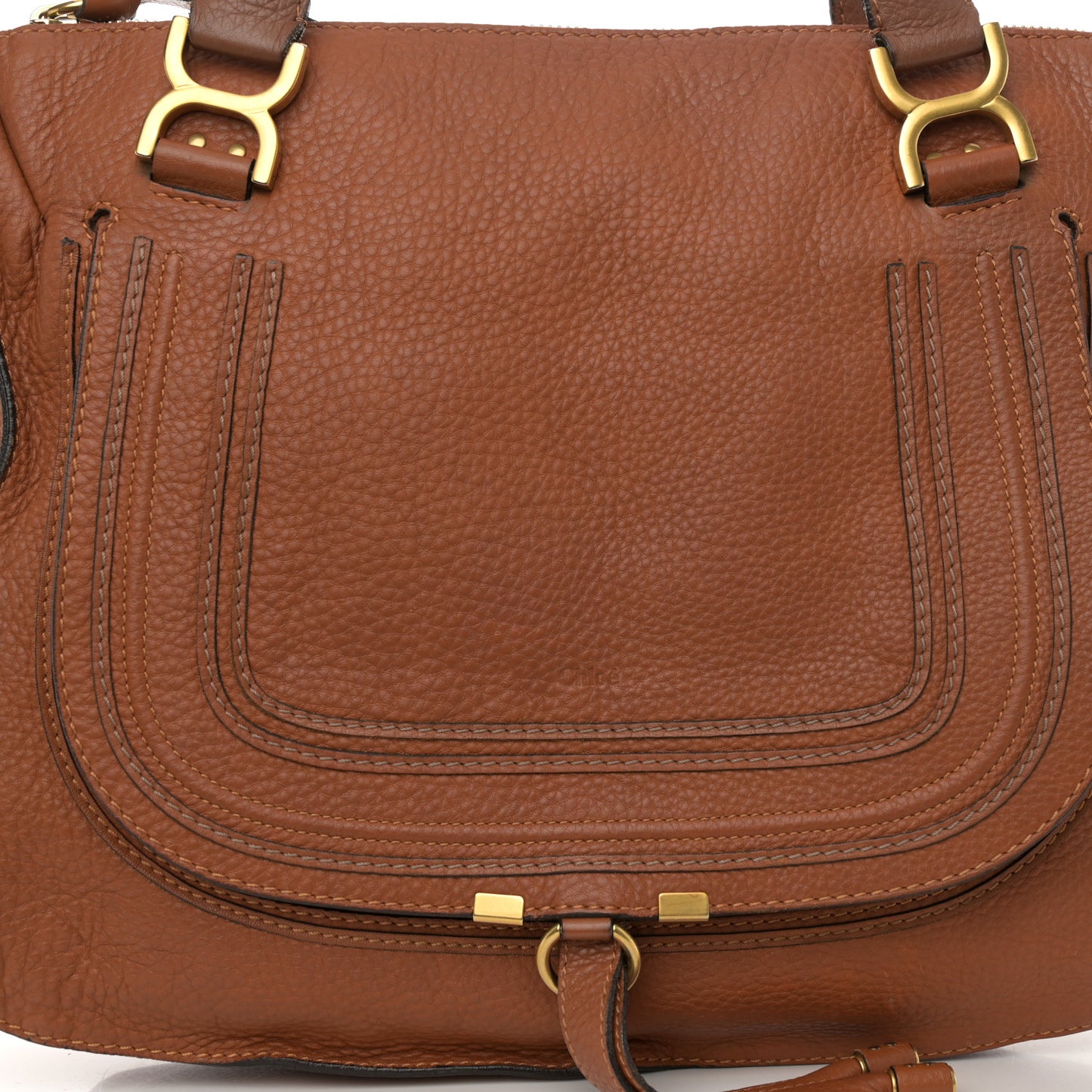 Calfskin Large Marcie Satchel Tan