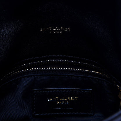 Saint Laurent Lambskin Quilted Toy Loulou Puffer Monogram Chain Satchel Black 15 of 23