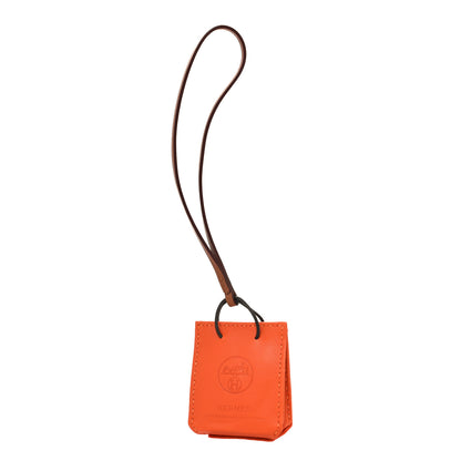 Hermes Milo Lambskin Swift Shopping Bag Charm Feu Gold 1 of 4