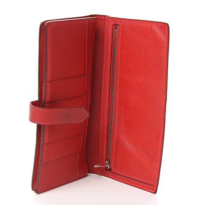 Hermes Epsom Bearn Gusset Wallet Rouge Casaque 4 of 13