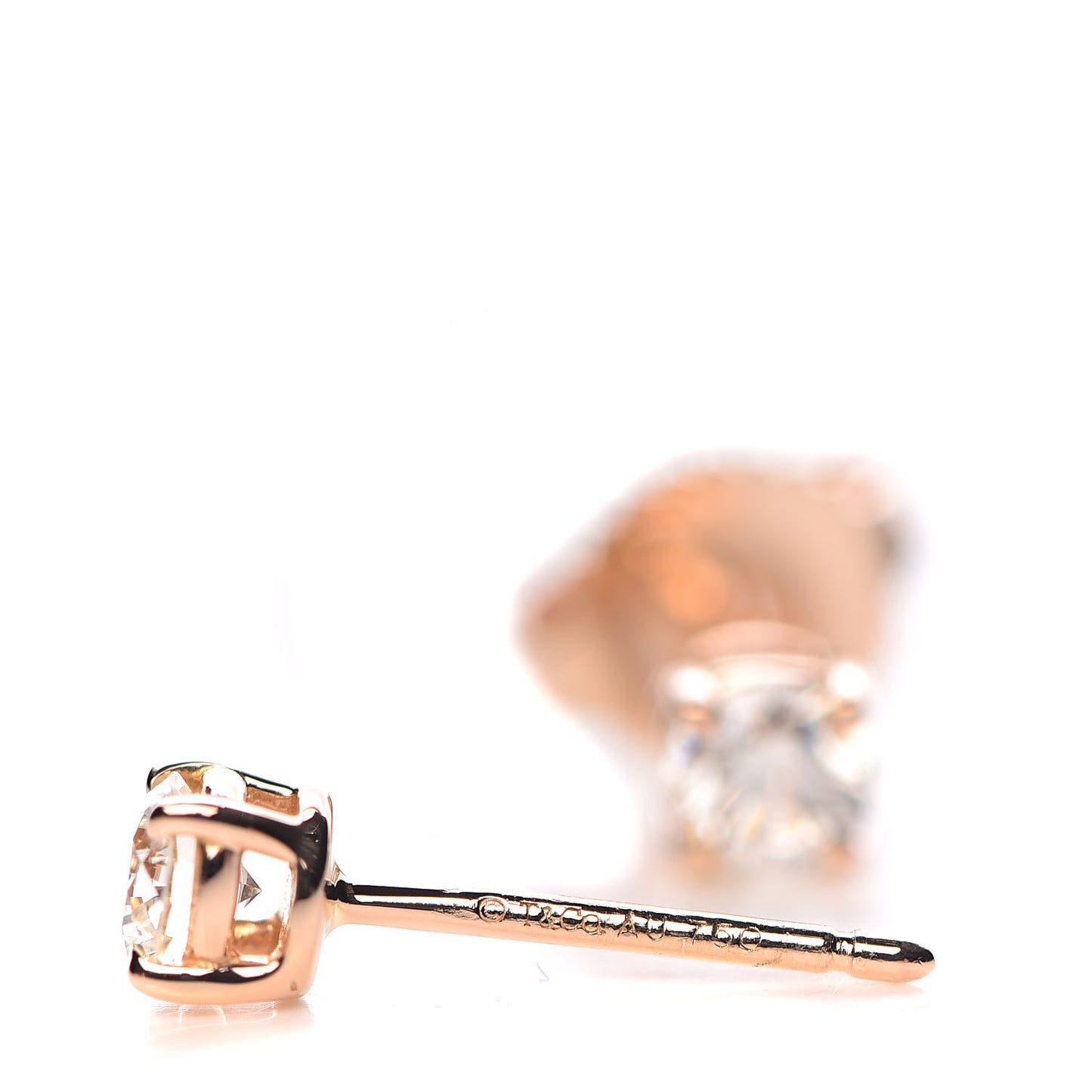 18K Rose Gold Diamond .28ctw Solitaire Earrings