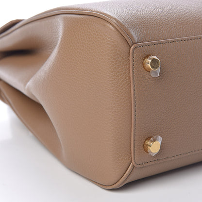 Celine Grained Calfskin Classique 16 Top Handle Bag Beige 10 of 11