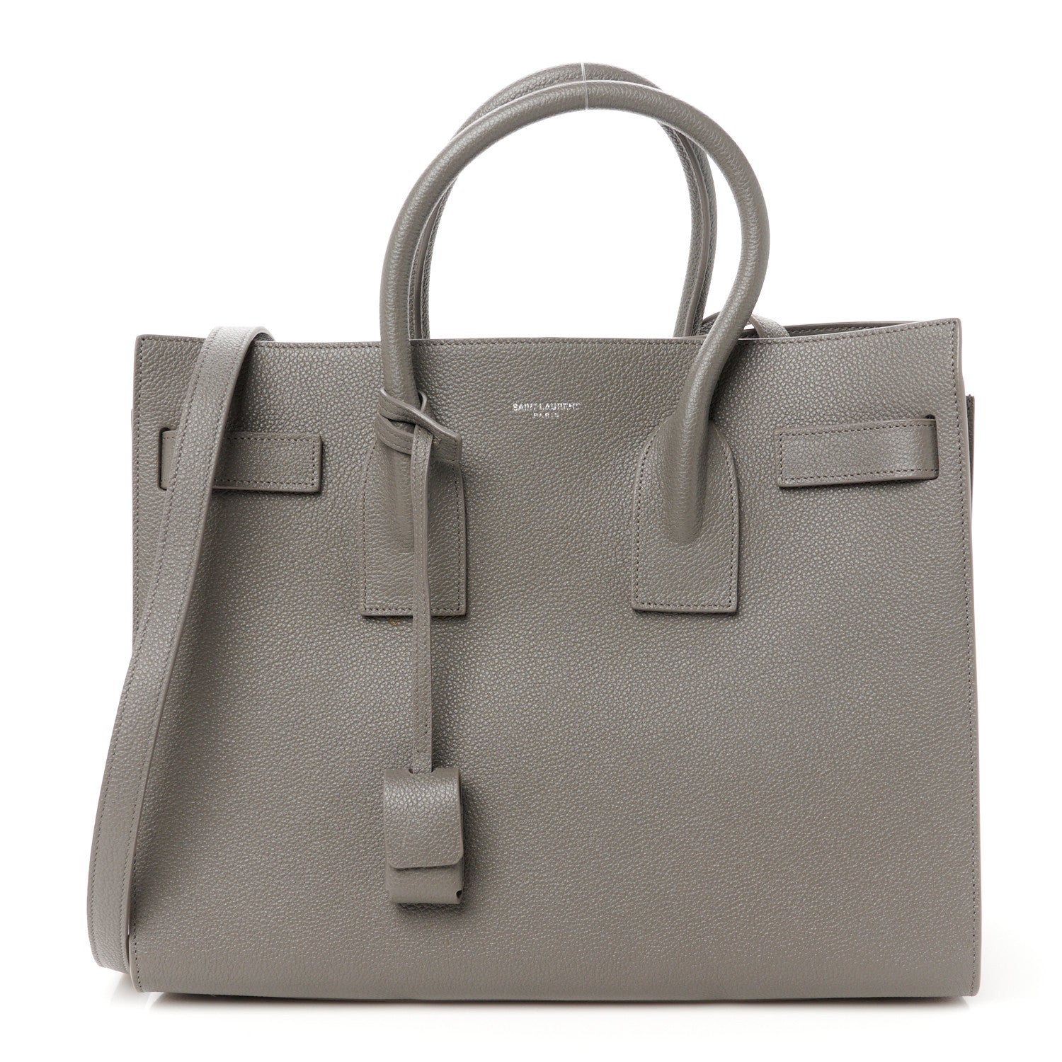 Saint Laurent Grained Calfskin Small Sac De Jour Fog 1 of 10