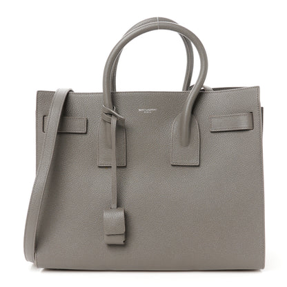 Saint Laurent Grained Calfskin Small Sac De Jour Fog 1 of 10