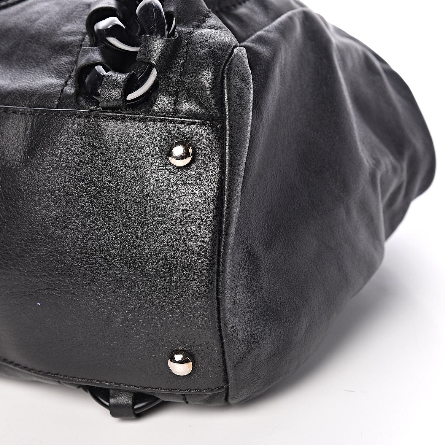 Chanel Calfskin Modern Chain Rhodoid East West Tote Black 14 of 16