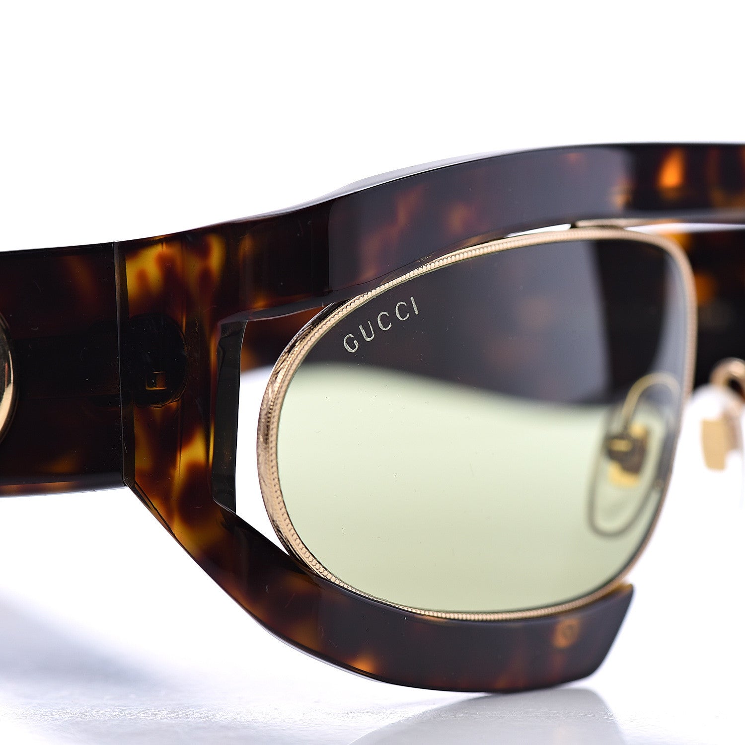 Gucci Oval Sunglasses GG0233S Tortoiseshell Gold 7 of 8