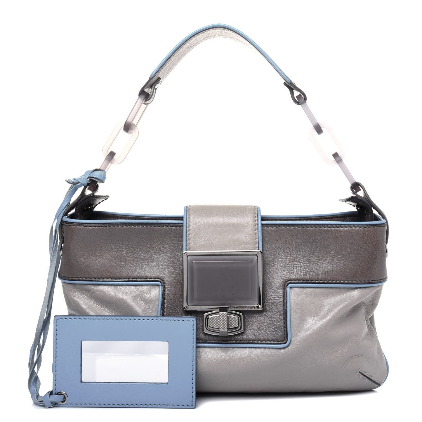 Chevre Silver Hardware Shoulder Bag