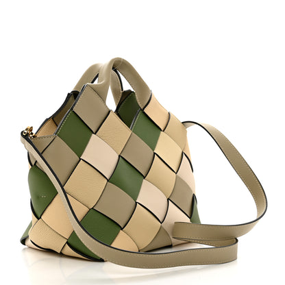 Loewe Calfskin Woven Small The Surplus Collection Basket Bag Avocado Ivory 3 of 9