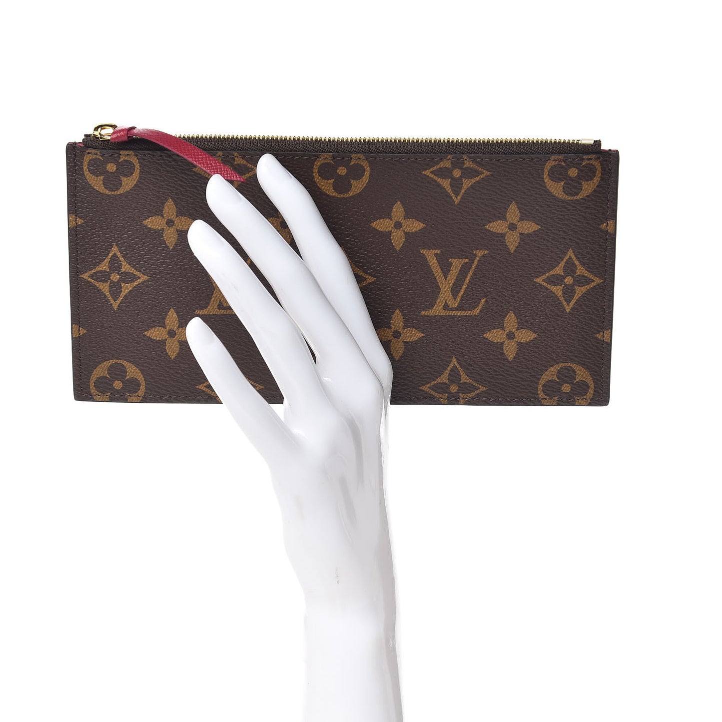 Monogram Felicie Chain Wallet Zippered Insert Fuchsia