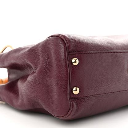 Gucci Calfskin Small Bamboo Shopper Tote Burgundy 10 of 11
