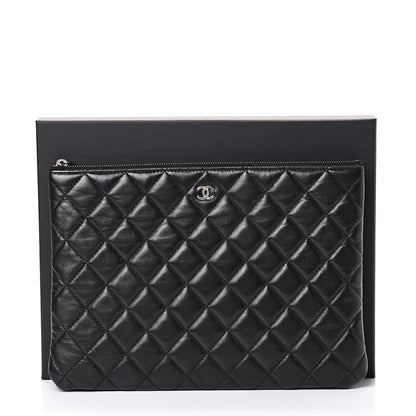Chanel Lambskin Quilted Medium Cosmetic Case Black 9 of 9