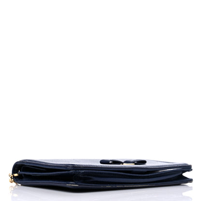 Salvatore Ferragamo Vera Bow Wallet On Chain Blue 4 of 14
