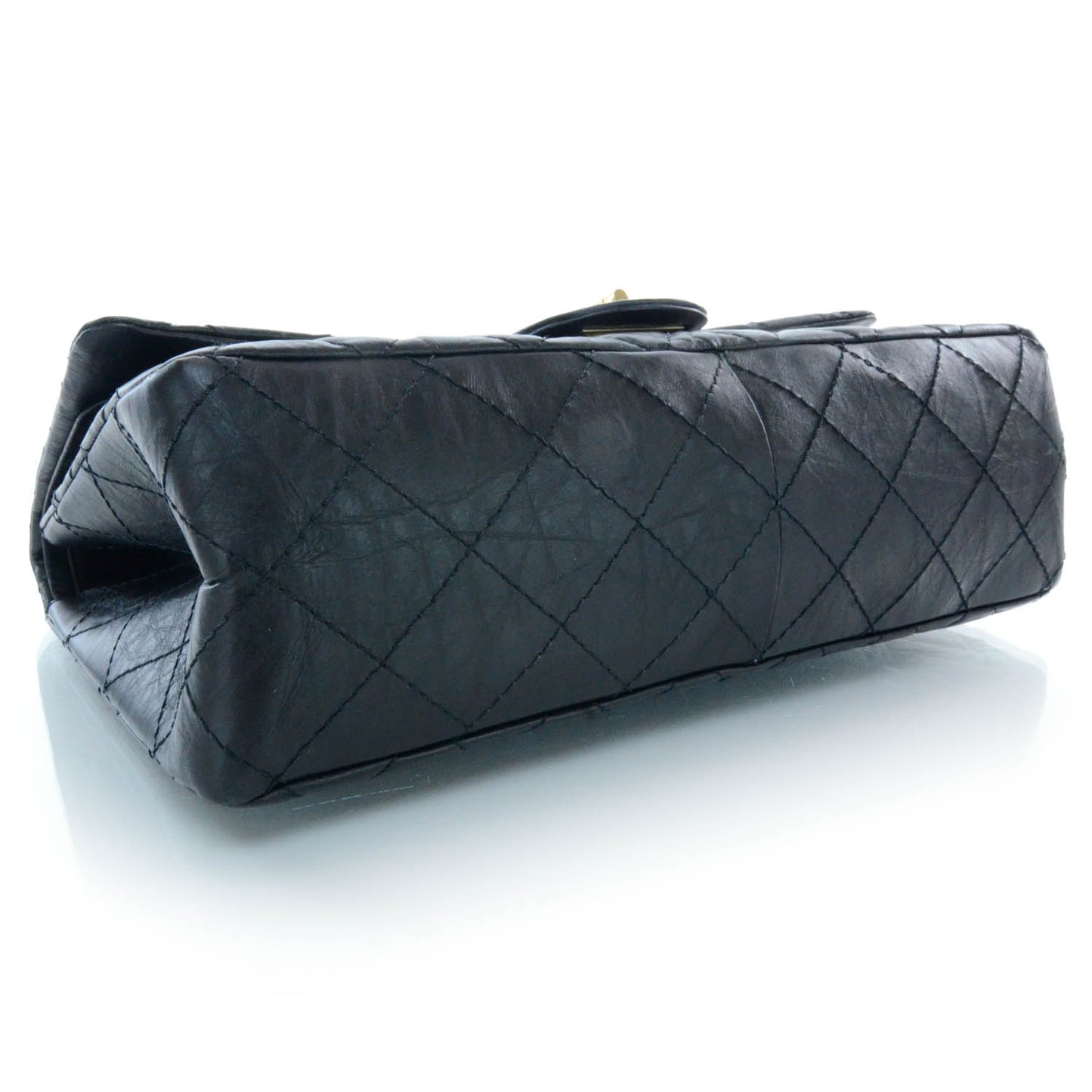 Aged Calfskin Quilted 2.55 Reissue 227 Flap Black