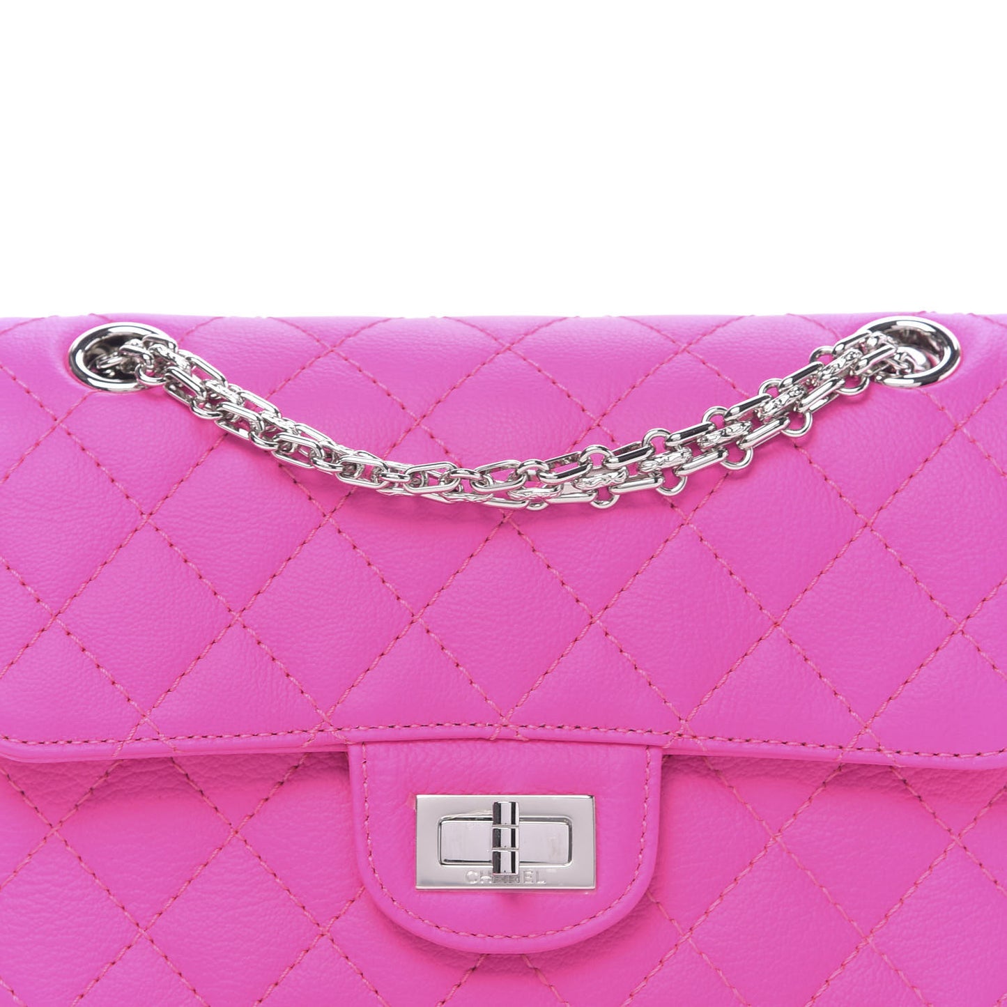 Goatskin Quilted 2.55 Reissue Mini Flap Fluorescent Pink