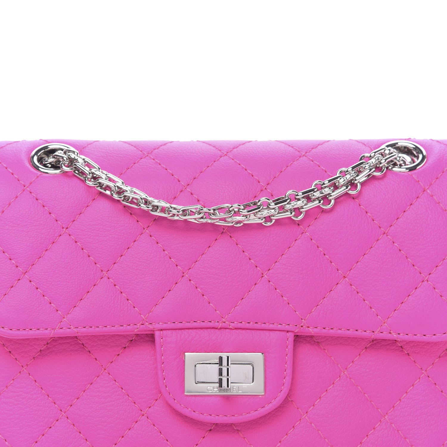 Chanel Goatskin Quilted 2.55 Reissue Mini Flap Fluorescent Pink 11 of 12