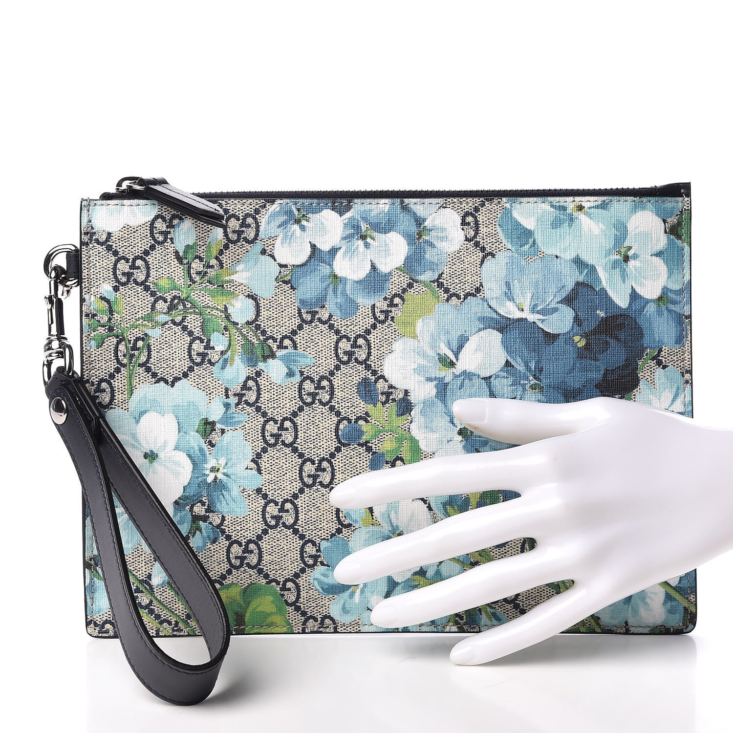 Gucci GG Supreme Monogram Blooms Messenger Blue 2 of 7