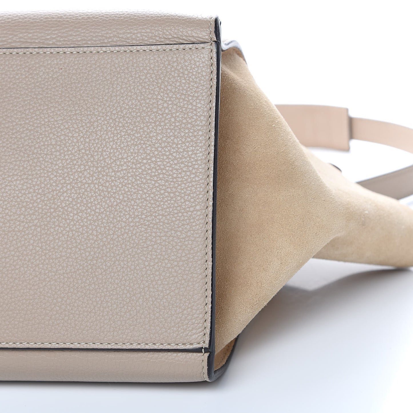 Drummed Calfskin Suede Medium Trapeze Dune