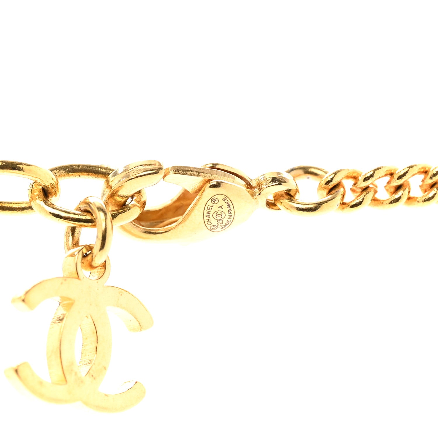 Chanel Crystal Pearl CC Africa Pendant Necklace Gold White 5 of 5